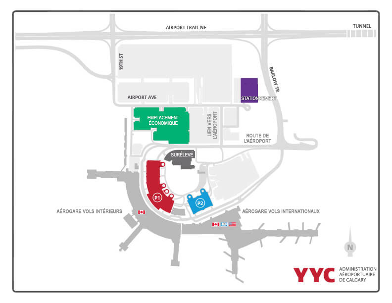 Carte des stationnements publics de YYC